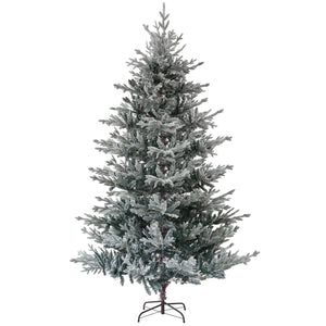 English Elm Homcom 9Ft Snow-Flocked Artificial Christmas Tree With 1939 Tips, Easy Assembly & Sturdy Metal Stand W2225P249628