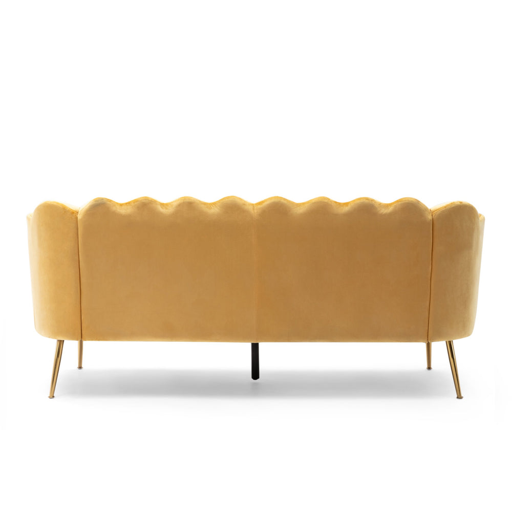 English Elm Christopher Knight Home® - 3 Seater Sofa - Luxurious Honey Velvet Upholstery With Gold Legs, Modern Glam Design For Any Space 70395.00A_70395.00B