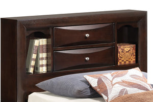 English Elm Marilla Modern Full Storage Bed with Dovetailed Drawers, Real Wood Veneer, Molded Beveled Fronts Cappuccino 23 L x 42 W x 4 H B078S00196
