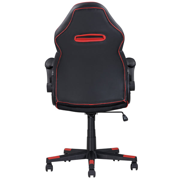 English Elm Adjustable Gamer 115 Faux Leather Office Chair with 360° Swivel, Tilt & Gas Lift for Ergonomic Comfort Red+Black 29 L x 26 W x 14 H B011P213323