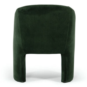 VIG Furniture Danube Velvet Upholstered Mid-Century Chair With Curved Channel Stitching And Ready-To-Use Comfort Green Dining Chair VGEUMC-9704CH-A-GRN