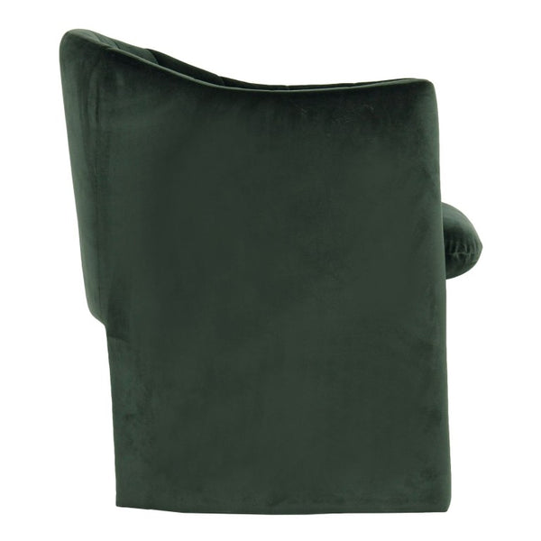 VIG Furniture Danube Velvet Upholstered Mid-Century Chair With Curved Channel Stitching And Ready-To-Use Comfort Green Dining Chair VGEUMC-9704CH-A-GRN