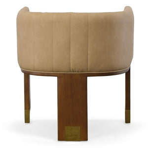 VIG Furniture Elati Tan Vegan Leather Dining Chair With Solid Walnut Frame, Spill-Resistant Upholstery, 18" Seat Height VGEUMC-9710CH-A-W-GRY-DC