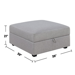 English Elm Square Upholstered Storage Ottoman Grey - Modern Hidden Compartment, Plush Seating, Versatile Decor Accent B016P370523
