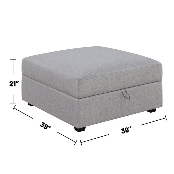 English Elm Square Upholstered Storage Ottoman Grey - Modern Hidden Compartment, Plush Seating, Versatile Decor Accent B016P370523