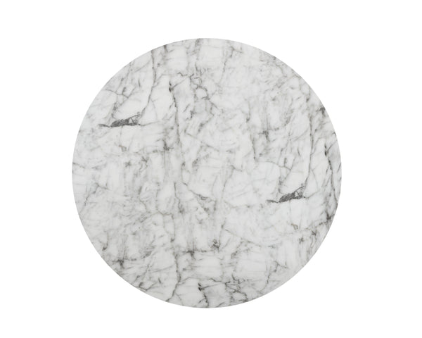 Sunpan Solana Coffee Table – Stunning Marble Look Top with Antique Brass Base for Modern Living Spaces Round - 34W x 34D x 16H