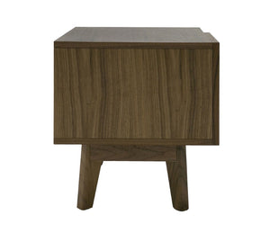 VIG Furniture Abelard Mid-Century Walnut Nightstand With Soft-Close Drawer, Open Shelf & Tapered Solid Wood Legs VGBBMB1707-NS