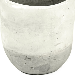 Distressed White Vase (7793L A25A) Zentique