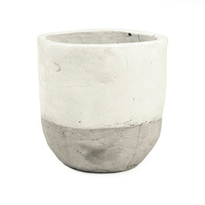Zentique Distressed White Bowl with Handcrafted Stoneware Finish — Rustic Farmhouse Centerpiece for Serving W11 x H10.5 x D11 7793XL A25A