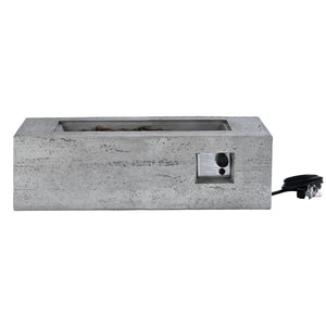 English Elm U_style Rectangular Outdoor Propane Fire Pit Mgo Set with Tank Cover Table Grey WY000498AAE