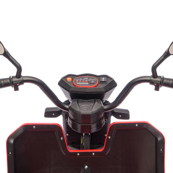 English Elm 12v Kids Electric Cargo Trike with Led Lights Wide Seat Anti-slip Wheels Toddler Ride On Red W1578P336051