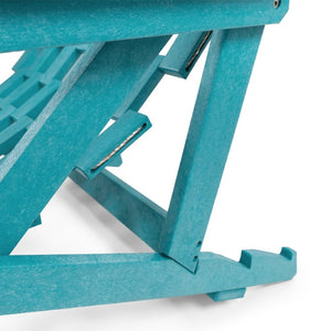 English Elm Pinecrest Outdoor Folding Lounge Chair Recycled Hdpe Reclining Patio Seat with Cushion Teal B2745P409693