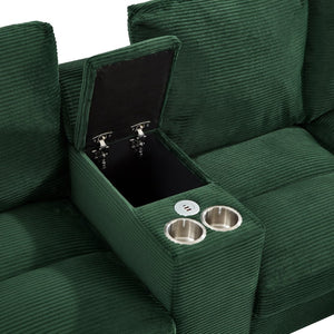 English Elm Swivel Barrel Accent Chair Chenille Tufted Round Club Seat for Living Room Lounge Green N719S002180F