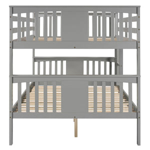 English Elm Full Over Bunk Bed Solid Pine Frame White Finish Converts to Two Beds LT000203AAE-1