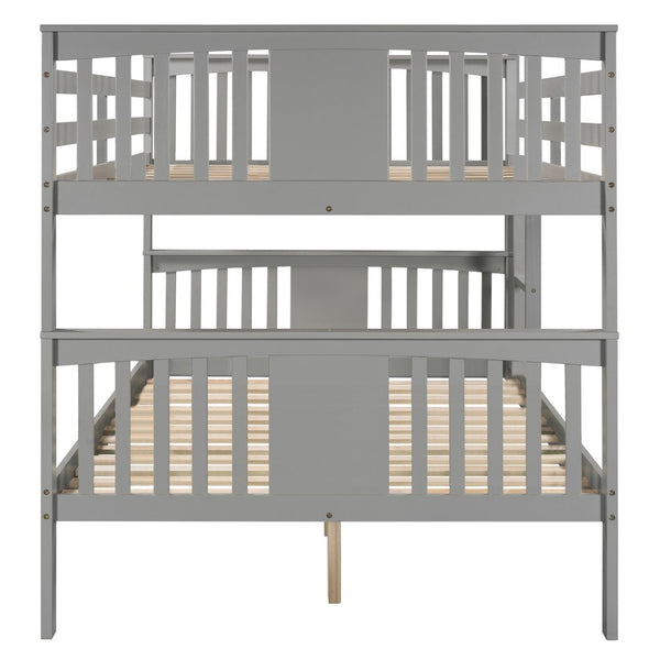 English Elm Full Over Bunk Bed Solid Pine Frame White Finish Converts to Two Beds LT000203AAE-1