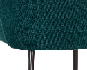 Sunpan Ivana Dining Chair - Stylish Modern Design with Smooth Curves and Elegant Gunmetal Stainless Steel Legs Soho Teal