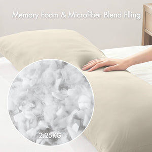 English Elm 1- Piece Full Body Cooling Pillow with Nylon Spandex Cover for Side Sleepers Neutral B035P482974