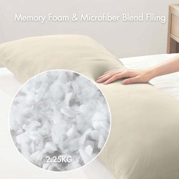 English Elm 1- Piece Full Body Cooling Pillow with Nylon Spandex Cover for Side Sleepers Neutral B035P482974