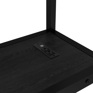 English Elm Queen Metal Bunk Bed With Desk & Usb, Versatile Loft Design Folds To Sofa, Led Lighting, Black W1580S00086-GIGA