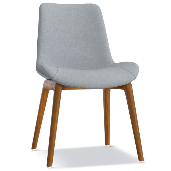 English Elm Loretta Mid-Century Dining Chair Set of 2 with Beech Wood Legs, Linen-Like Upholstery & Plush Comfort Grey B136P266939