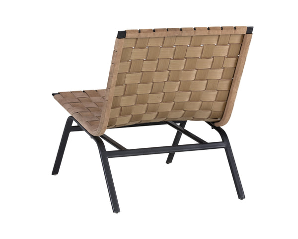 Sunpan Omari Lounge Chair - Handcrafted Light Tan Suede & Black Iron Frame for Unique Style & Comfort