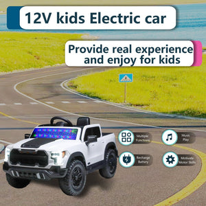 English Elm 12v Kids Ride-on Toy Car with Parental Remote Shock Absorbing Safe Slow Start White W1760P426780