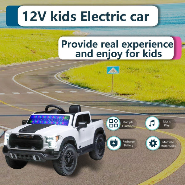 English Elm 12v Kids Ride-on Toy Car with Parental Remote Shock Absorbing Safe Slow Start White W1760P426780