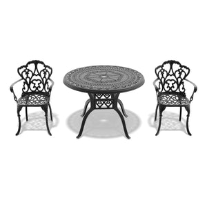 English Elm 3-Piece Cast Aluminum Patio Set With Beige Cushions - Stylish, Durable, And Comfortable Outdoor Furniture W1710S00065
