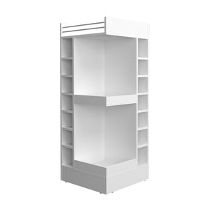 English Elm Lyman 46" Tall Corner Bar Cabinet with 14 Bottle Cubbies, Two Shelves, Space-Saving Stylish Storage White 32.2 L x 59 W x 12 H B200P253731