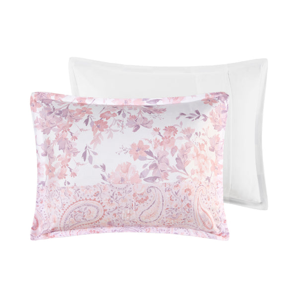 English Elm Floral Paisley Comforter Set Twin/Twin XL - Soft Microfiber, Anti-Microbial, Decorative Pillows Pink 19.68 L x 12.99 W x 6.3 H B035P294217