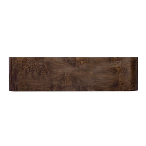 English Elm U_style Burl Veneer Console Table with Two Drawers for Foyer Living Room Hallway Dark Brown N711P216235P