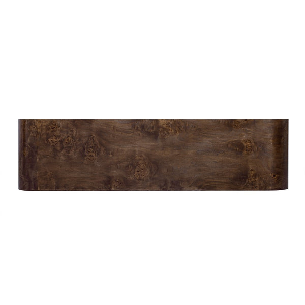 English Elm U_style Burl Veneer Console Table with Two Drawers for Foyer Living Room Hallway Dark Brown N711P216235P