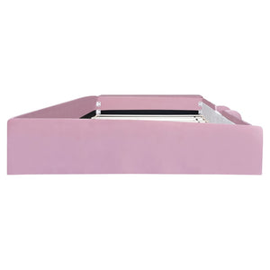 English Elm Queen Velvet Daybed with Built-in Stairs Gas Lift Storage and Padded Safety Rails Pink+White SF000203AAH