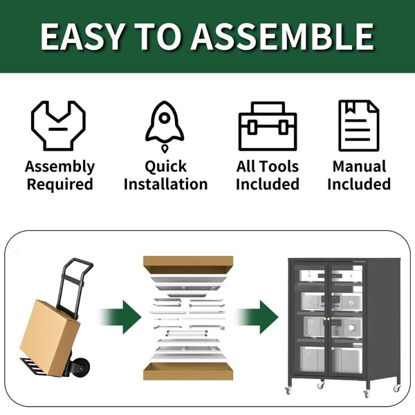 English Elm 35.8" Steel Media Cabinet with Tempered Glass Doors and Locking Wheels for Living Room T2398P413024