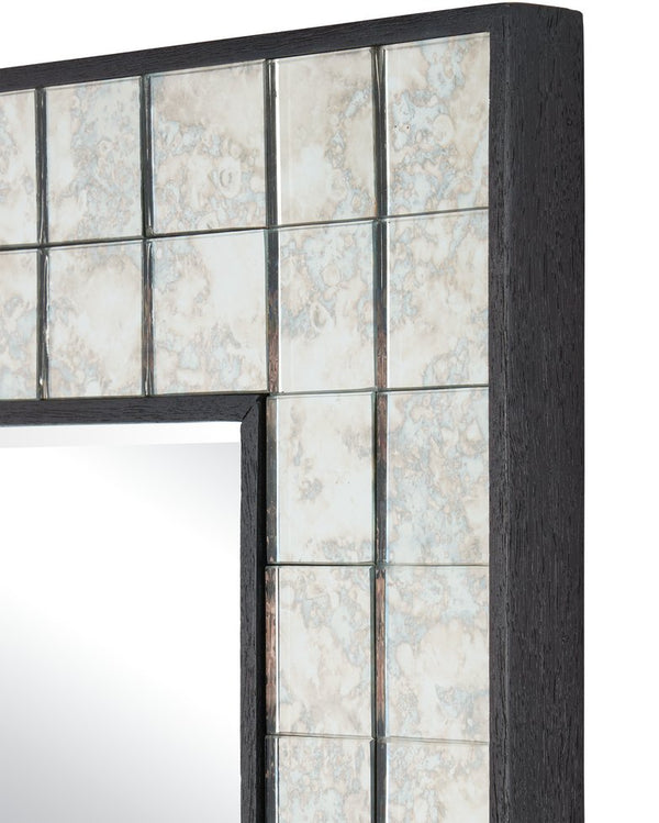 Currey & Company Mosaico Rectangular Mirror - Stunning Beveled Design In Antique Tiles, Perfect For Any Home Décor Ivory Mango Wood ,Glass 1000-0166-currey-company