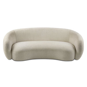 English Elm Sherri 89-inch Sofa with Curved Mid-Century Bouclé Upholstery, Durable Frame, Spacious Seating Cream B136P364318