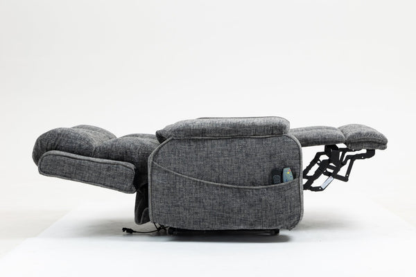 English Elm Oversized Power Lift Recliner Chair with Massage Heating and Usb Charging for Living Room Grey W547S00071