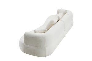 English Elm Modern Arc Sectional Sofa with Boneless Foam Deep Seats for Open Concept Living Rooms White W3728S00011