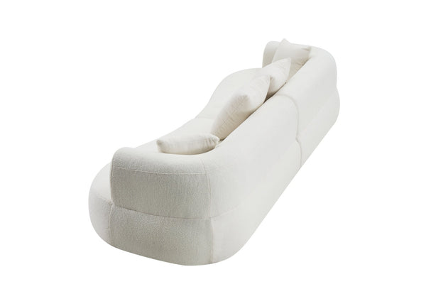 English Elm Modern Arc Sectional Sofa with Boneless Foam Deep Seats for Open Concept Living Rooms White W3728S00011