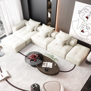 English Elm Modern Oversized Modular Sectional Sofa In Sparkling Chenille - Customizable 6-Piece Design, No Assembly! W1885S00073