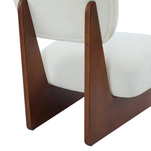 English Elm [set of 2] Beige Polyester Barrel Lounge Chairs with Black Wood Base for Living Room Beige,Walnut N767P373046W