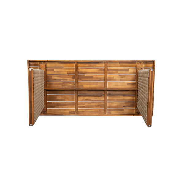 English Elm Christopher Knight Home® - Outdoor Acacia Wood Dining Table Set With Bench - Weather-Resistant, Easy Assembly, Custom Colors N773OD00039B
