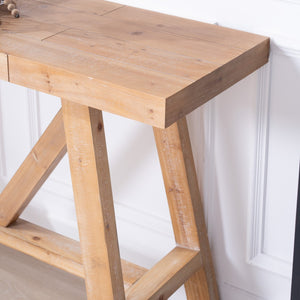 English Elm Farmhouse A-frame Console Table Engineered Wood Entryway Accent with Open Base W2729P414723