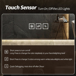English Elm 48 in Led Vanity Wall Mirror Dimmable Anti-fog Copper-free Glass Spa Bath W2709P433629