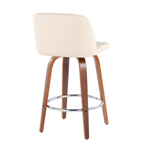 English Elm 26" Swivel Counterstools Whitewashed Wood Blue Upholstered Seat Set of 2 for Kitchen B202S00443