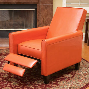 English Elm Recliner Pushback Accent Chair Floral Fabric Upholstered for Living Room Comfort 52422.00PUORG