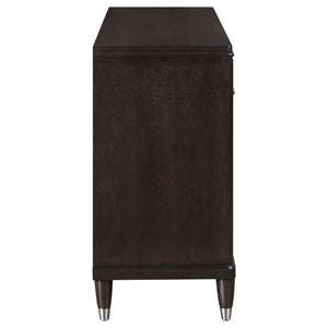 English Elm Niguel Brown 6-Drawer Dresser with Silver-Tone Hardware, Contemporary Wide Top, Generous Storage & Chic Trim Details B062P354066