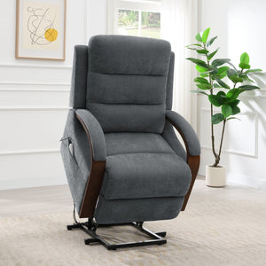 English Elm Kayla Power Lift Recliner with Zero Gravity Massage Heating and Chenille Upholstery B2726P469551