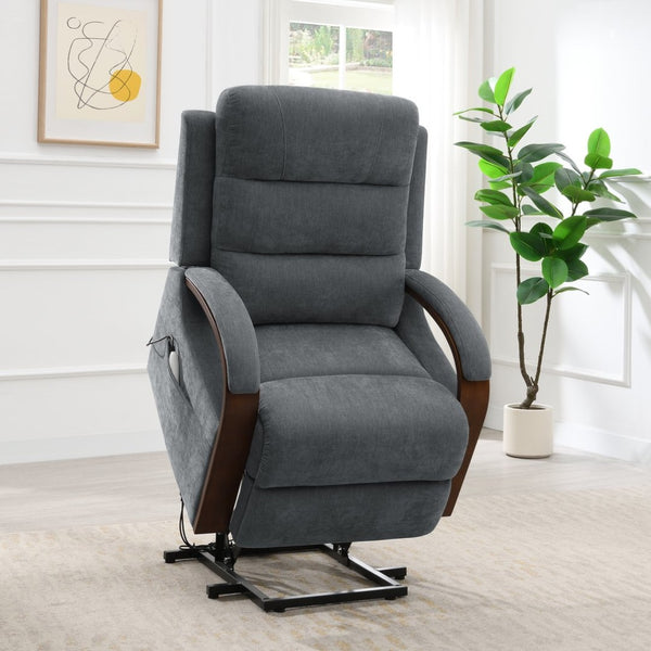 English Elm Kayla Power Lift Recliner with Zero Gravity Massage Heating and Chenille Upholstery B2726P469551