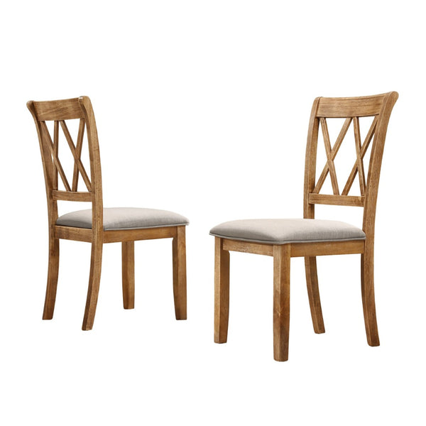 English Elm Windvale Cottage Oak Upholstered Dining Chairs Set of 2 for Farmhouse Tables T2574P164560